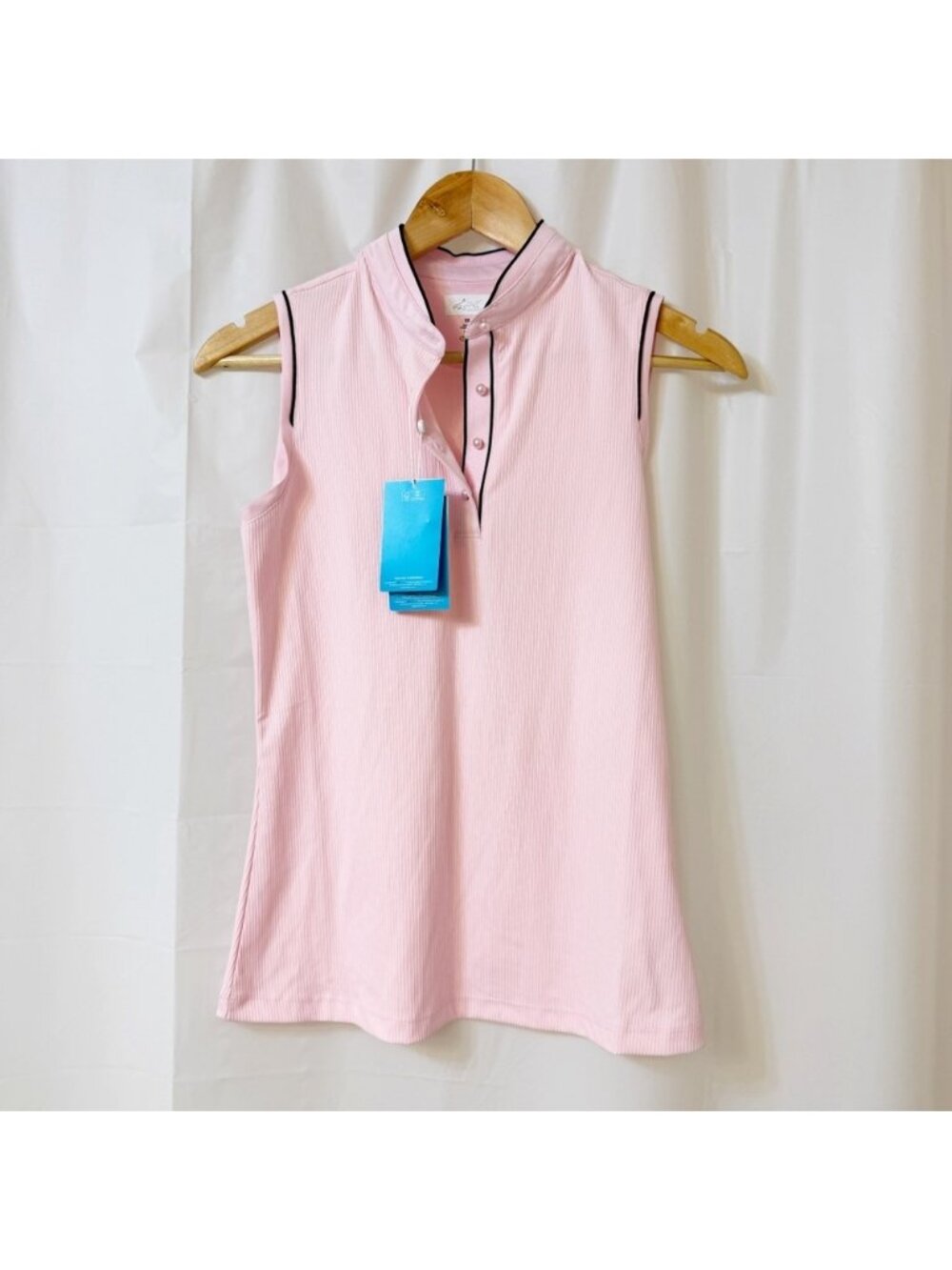 Greg Norman Baby Pink Ribbed Sleeveless Golf Top Extra Small NWT